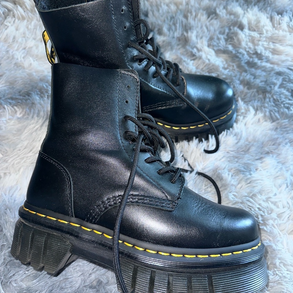 Dr. Martens Black Leather Platform Boots
